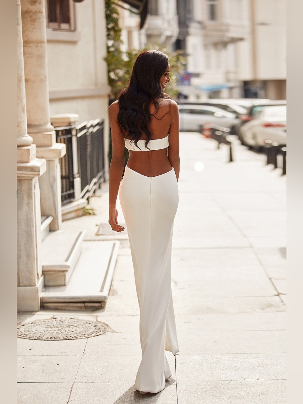 New ALAMOUR THE LABEL SZ XS ARWEN WHITE MAXI DRESS - Picture 2 of 7